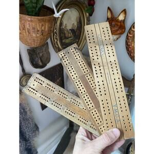 Vintage Wooden Cribbage Board Collection Vintage Game Boards